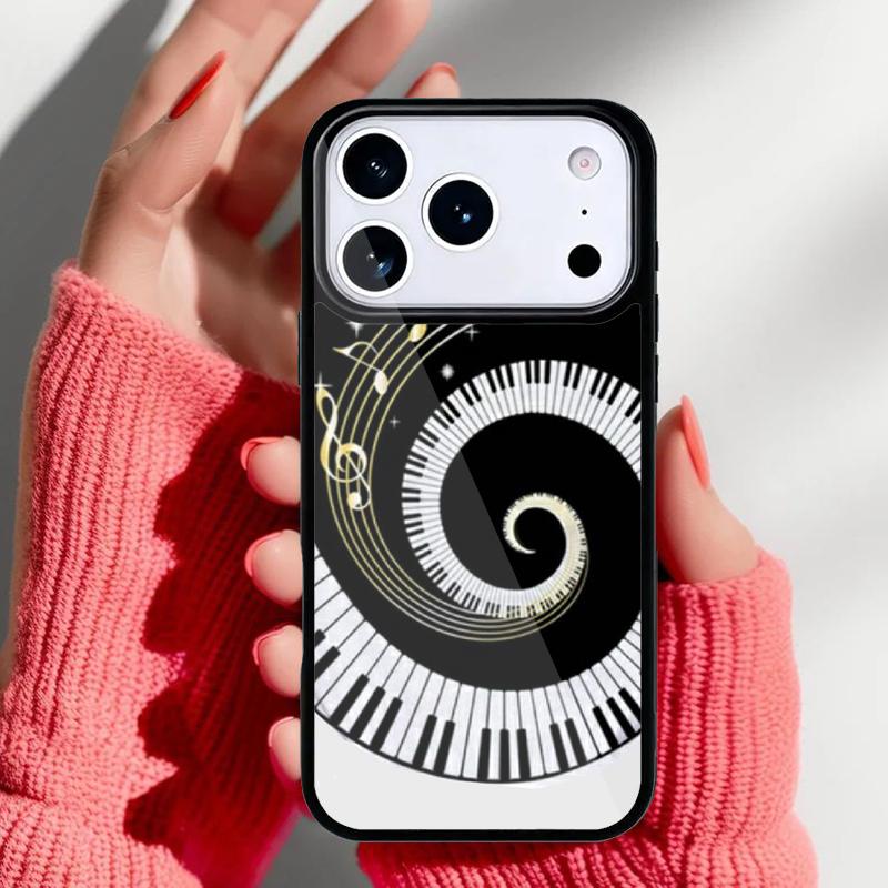 Piano Keys Musical Phone Case for iPhone 17 Air 16e 15 14 13 Pro Max Back Cover for 12 11 Pro Coque