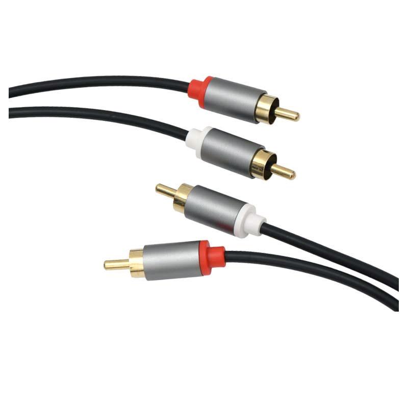 1m/2m/3m 2 RCA Male To 2RCA Male Audio Connector Extend Cable Amplifier Cord For Speakers Theater DVD TV CD Soundbox Gold Plated