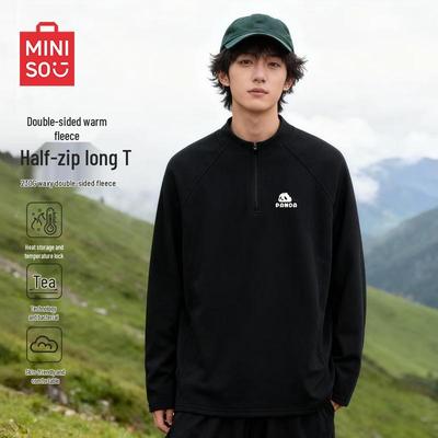 Men's Thermal Half-Zip Long Sleeve T-Shirt