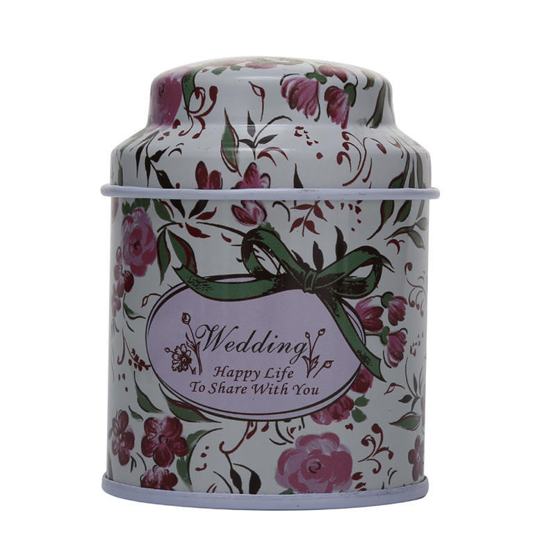 Design Floral Metal Cutie Tin Container pentru Zahăr Cafea Ceai Bomboane Conserve Sigilate Cutie