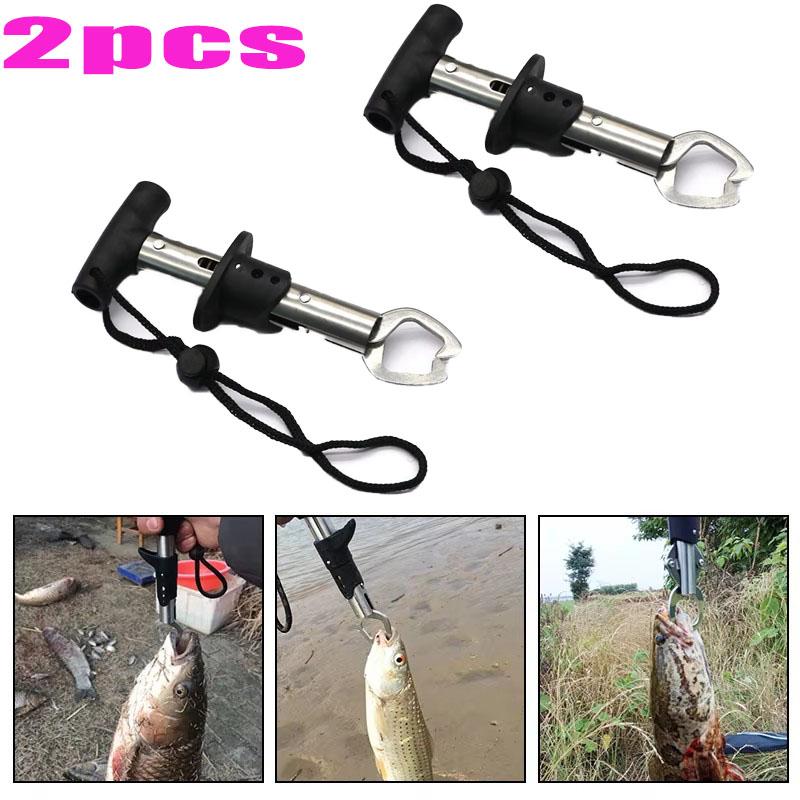 Portable Fishing Gripper Stainless Steel Fish Lip Grip Handle Catch Carp Fishing Lip Grip Fishing Tool Fishing