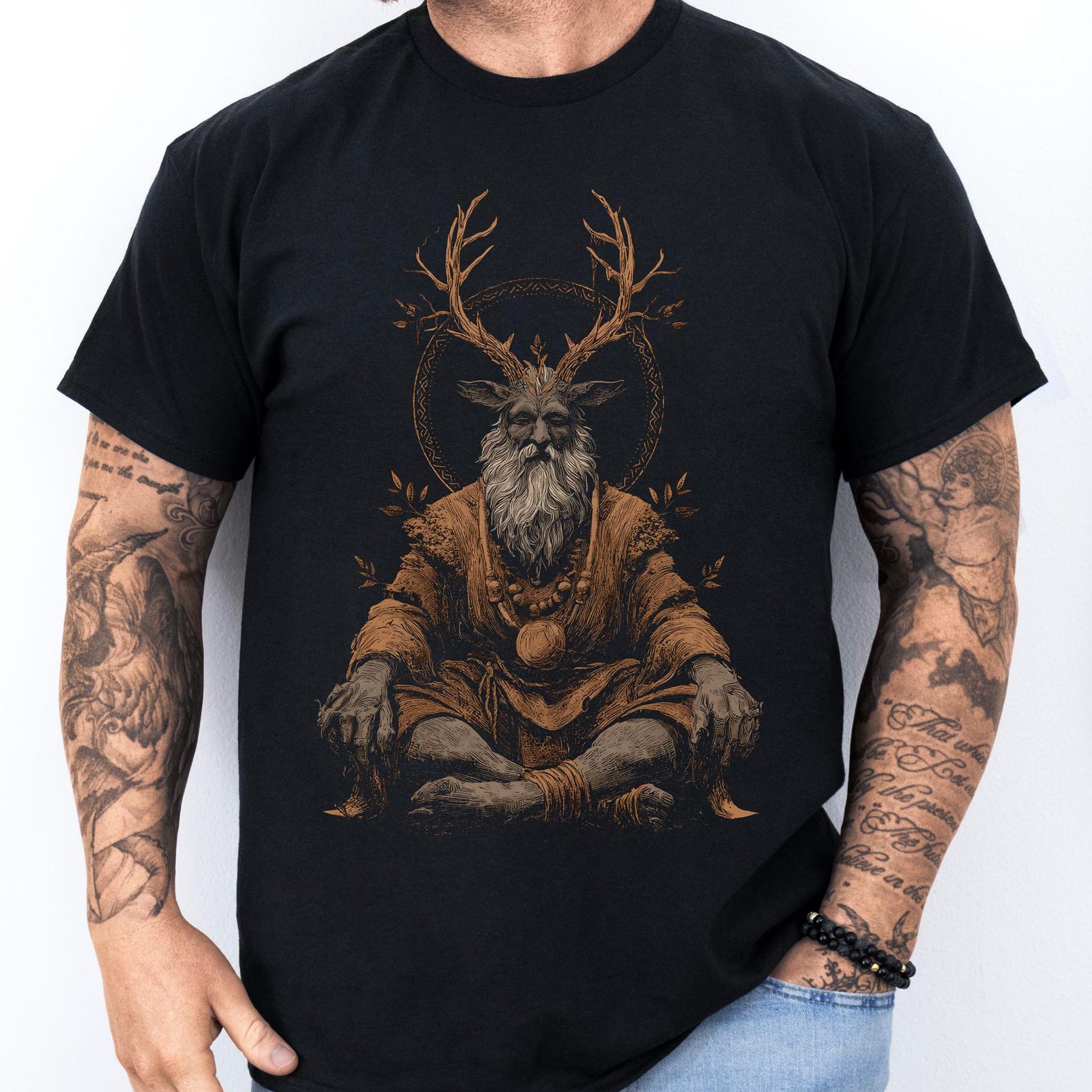Cernunnos Shirt: Celtic Pagan God Tee | Horned Deity Wiccan T-Shirt | Druid Nature Spirit Apparel S