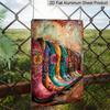 2D Flat, Colorful Cowboy Boots Aluminum Sign - Retro Western Wall Decor Western Home Decor, Cowboy Themed Room, Ranch Decor, Bar Decor, Man Cave