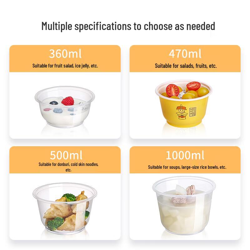 Meiliya Einweg Runde Zellstoff-Lebensmittelbehälter mit Deckeln