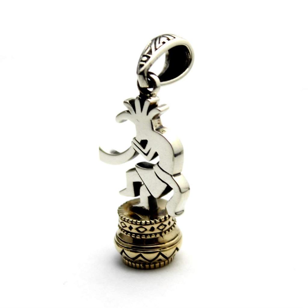 good vibrations Kokopelli Chess Piece Knight Pendant, Sterling Silver 925