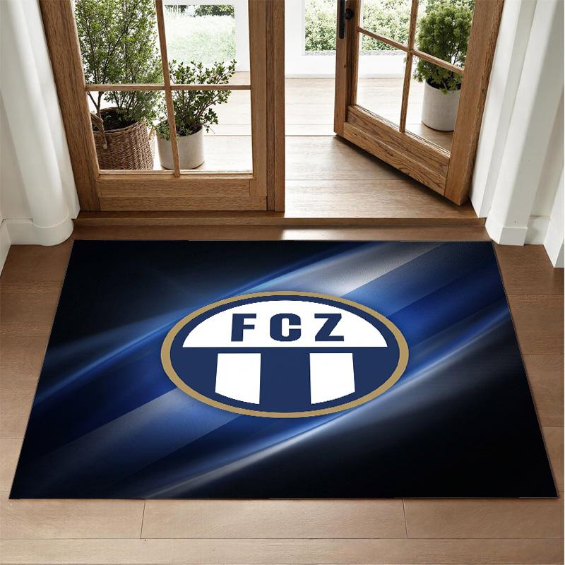 FC Zürich Design Crystal Velvet Rug Soft Decorative Mat for Bedroom Entrance
