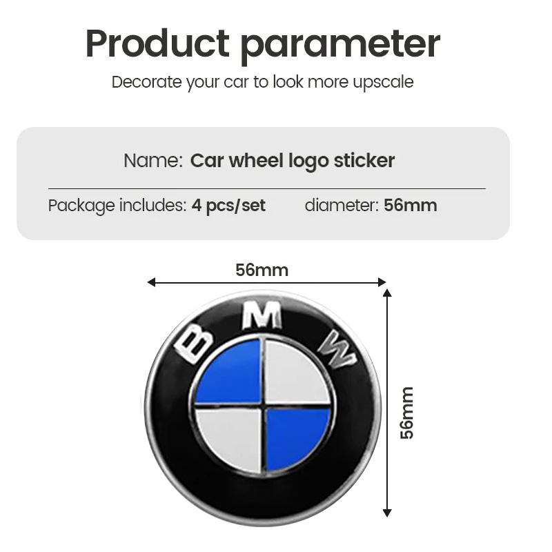 Car Sticker High Quality 56mm 60mm Polished Wheel Center Stickers Strong Adhesive No Residue Hub Caps Badge Decals For BMW