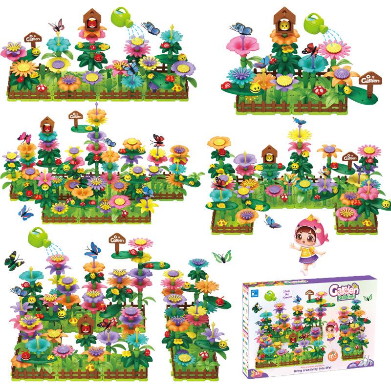 Diy Mosaic Garden Educational Variety Building Block Flower Toys, Intellectual Flower Arrangement Play Girl Set