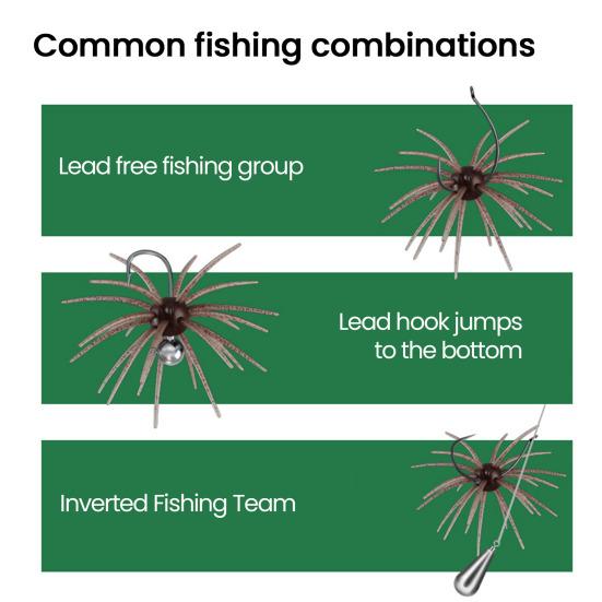 4Pcs 6CM/1.9G 10.5CM/4G Soft Sea Urchin Lure with Swimming Skirts Artificial Tentacle Creature Bait Saltwater Freshwater Trout Fishing Accessories