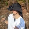 Solar Powered Ventilation Cap Straw Woven Hat Solar-powered Visor Hat with Dual Fans for Outdoor Activities Wide Brim for Beach