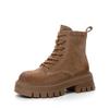 Retro Leather Martin Boots Autumn and Winter New Thick-soled Heightening Short Boots