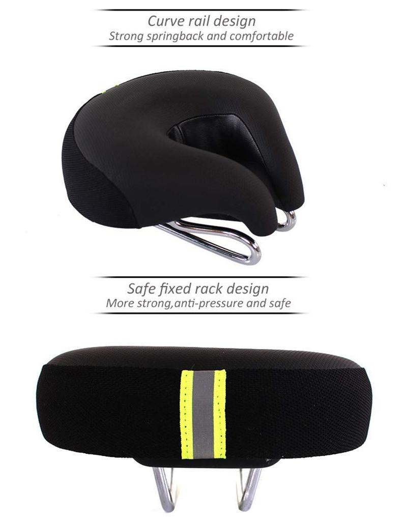 Poilee Bicycle Shock Ergonomic Comfortable for Available for Weekday A038 Saddle, Soft, Absorbing, Design, Cycling, Use, (Black)