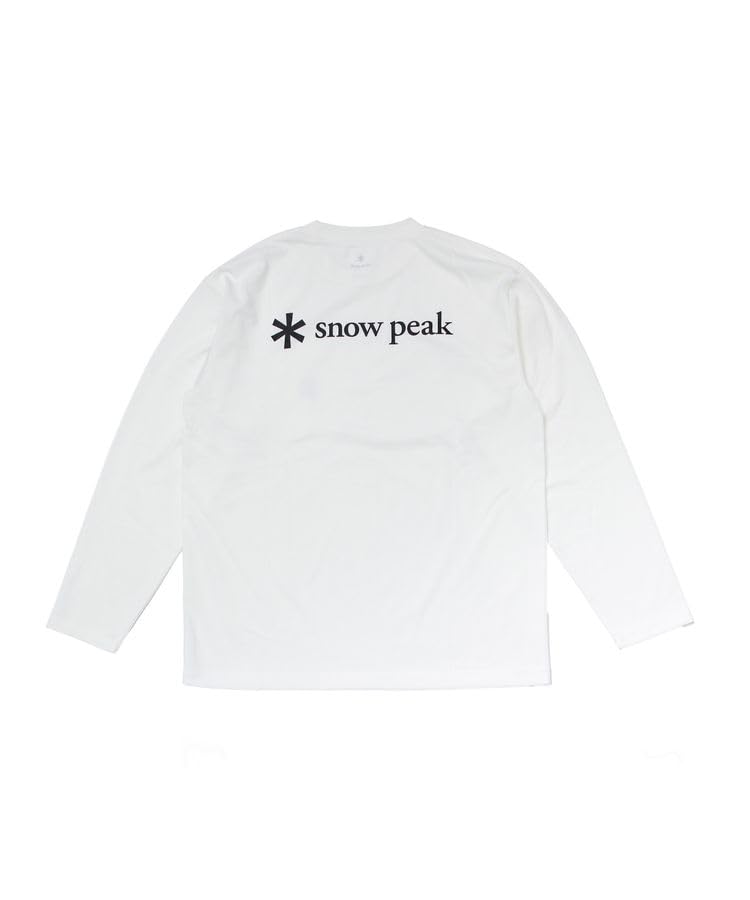 Snow Peak SP Logo Pocket L/S T-Shirt EC-TS-25AU014, Cut and Sew, Long Sleeve T-Shirt, Men's and Women's, Off White, Size M
