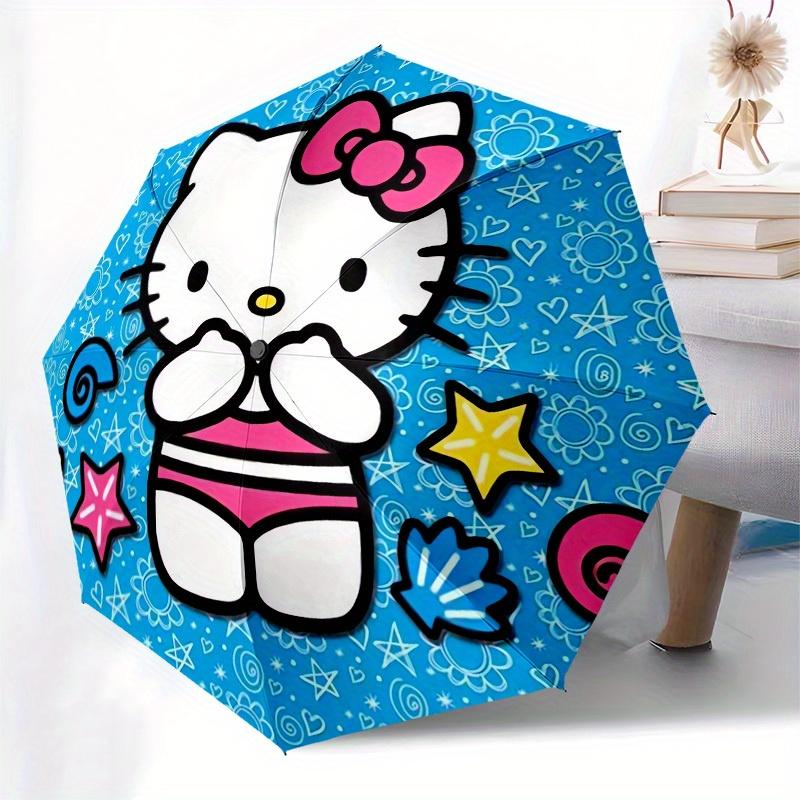 1pc Hello Kitty Summer Fun Umbrella with Plastic Handle,Suitable for All Seasons Home Travel Outdoor UmbrellaSanlio660