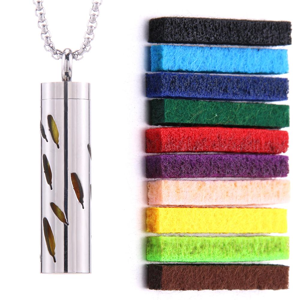 New Aromatherapy Jewelry Necklaces Essential Oil Diffuser Necklace Stainless Steel Open Locket Aroma Scent Perfume Necklace