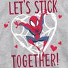 Spider-Man Childrens/Kids Let's Stick Together Heather Pull Over Valentine`s Day Hoodie