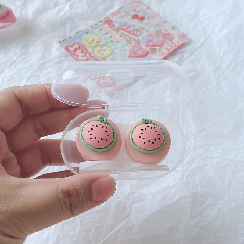 

Mini Color Contact Lenses Case Women Girl Travel Lens Kit Contact Lens Container Box Fruit Style Plastic Contact Lens Cases