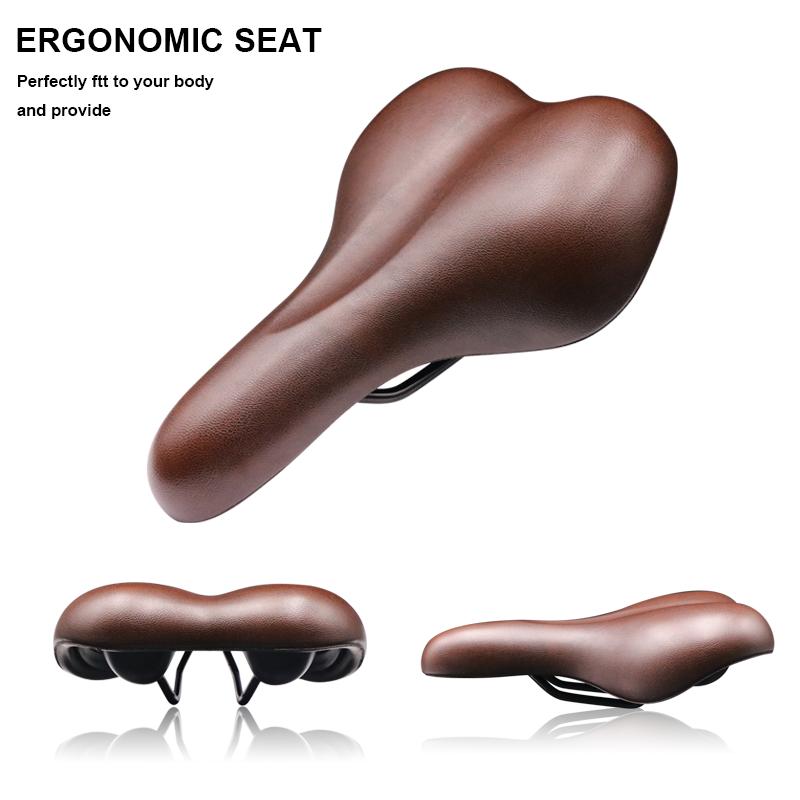 Bicycle Saddle Thicken PU Leather Sponge Shockproof Mountain Road Bike Soft Comfortable Seat Cushion Cycling Accessories