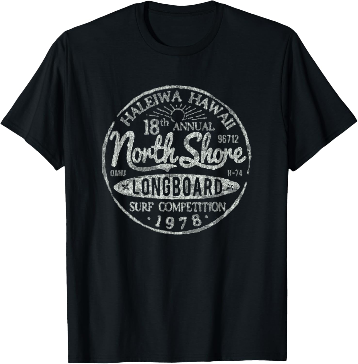 Long Board North Shore Surf Vintage Hawaii Beach T-Shirt S