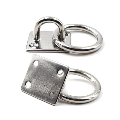 304 Stainless Steel Pad Eye Plate Staple Hook Loop U-Shaped Sail Shade Hardware For Wall Ceiling Hammock Hooks Lifting M0V6