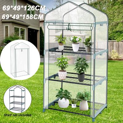 Greenhouse Indoor Outdoor Transparent Weatherproof Greenhouses Warm House with Roll Up Double Zipper Door for Outside Plants