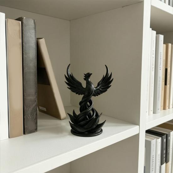 Phönix Aufstieg Skulptur, 3D Gedruckte Phönix Vogel Figur, Mythisches Kreaturen Dekoration mit Flügeln für Schreibtisch, Arbeitszimmer, Büro Dekoration