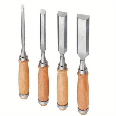 Cinceles para tallar madera de 6/12/18/24 mm, cinceles afilados de acero al cromo-vanadio para madera con mango, herramientas para tallar madera para carpintería, 1 unidad