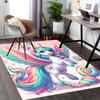 1pc Rainbow Unicorn Office Chair Mat - Anime Cartoon Design, Non-Slip Carpet for Home Decor, Suitable for All Seasons.H096