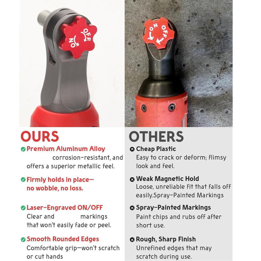 Strong N52 Magnetic Ratcheting Switching Knob Secure Attachment Alloy Construction for 2559-20,2566-20,2567-20 Power Tool