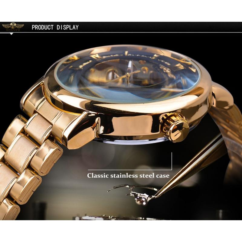 WINNER Ceas mecanic automat cu mișcare mecanică scheletizată la modă pentru bărbați