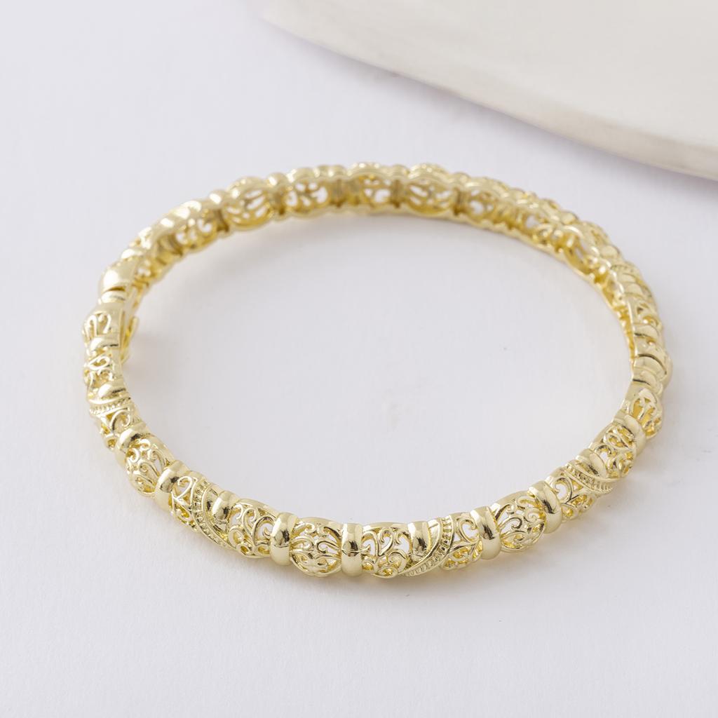 New Vintage Indian Women'S Bracelet African Wedding Luxury Gold Plated Bride Exquisite Lucky Bangle Jewelry