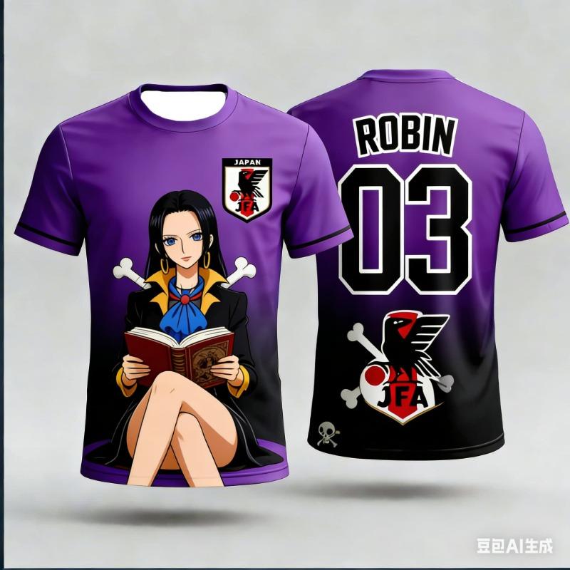 Japan One Piece Luffy Football Jersey Men T-shirt Football Special Jersey Adult Men s T-shirt S