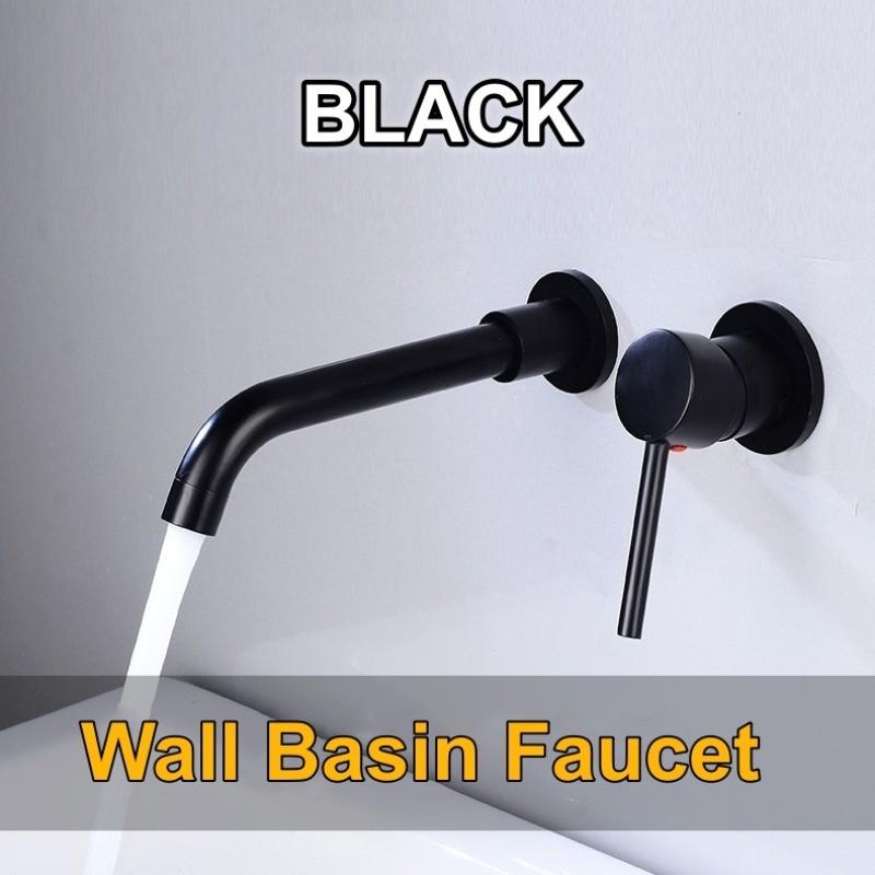 360° Rotation Bathroom Basin Faucet Concealed Wall Mounted Water Tap Single Handle Hot Cold Water Bath Mixer Tap