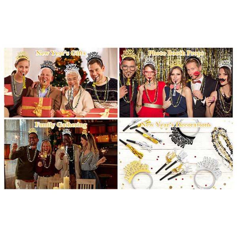 A60ZNYE Photo Booth Props Accessories 36 PCS-Complete Happy New Year Decorations Kit-Wearables Gift Supplies For New Years Party
