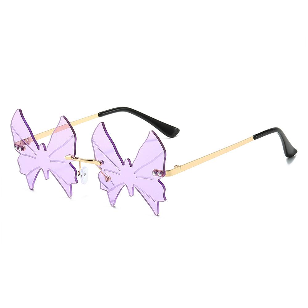 

Designer Butterfly Shape Sunglasses For Women Party Halloween Decoration Irregular Fashion Shades светло-фиолетовый