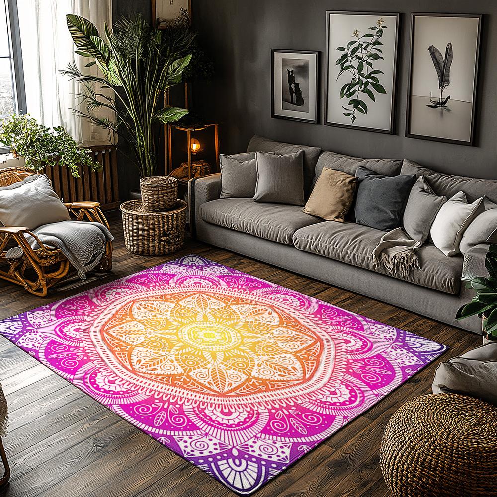 Cozy Moroccan Area Rug Boho Chic Home Decor Non Slip Floor Mat Persian Style Accent Rug Modern Living Room Carpet Durable Washab 60x90cm