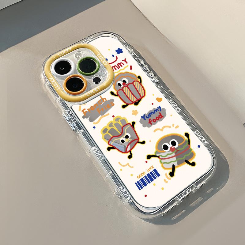 Ins Creative Niche Cute Hamburger Mirror Applicable To Huawei Cream Shell Oppo Apple 15 IPhone 14/