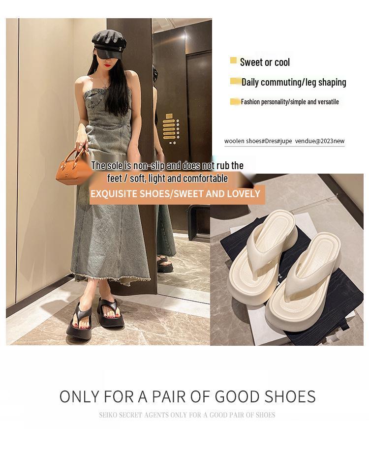 2025 Women's Thick-Soled Flip-Flops: Soft EVA Summer Sandals, Korean Style Trend