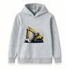 Kids Boys Girls Excavator Print Pullover Hoodie Casual Long Sleeve Warm Sweatshirt for Toddlers