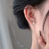 Geometrischer Quadratischer Gebürsteter Ohrstecker Schlichtes Design Kleine Quadratische Ohrringe für Damen Neuer Stil