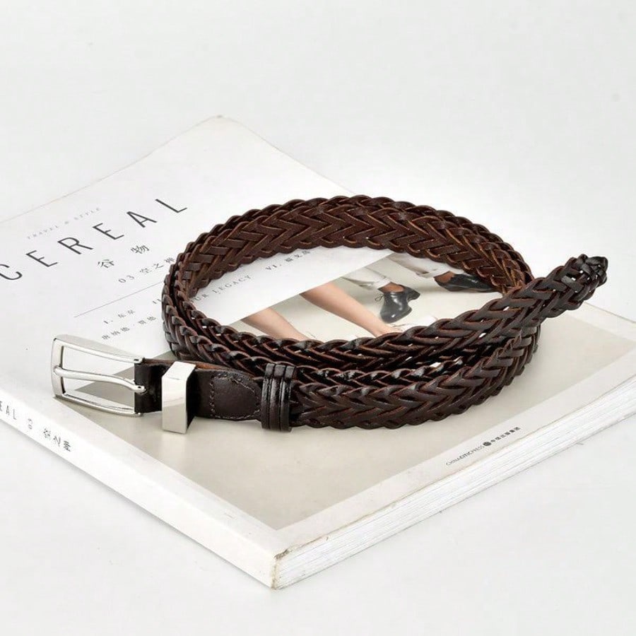 Hand Woven Versatile Fashionable Needle Buckle Belt Paired with Jeans, Suit Pants, Casual