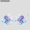 2D Flat Rainbow Fish Earrings Acrylic Rainbow Fish Whale Mermaid Drop Dangle Earring Teacher Earrings for Teachers,  Back To School Jewelry