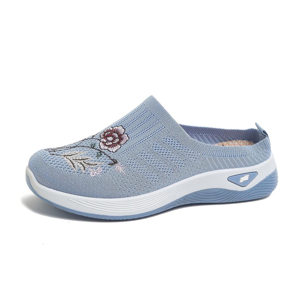 Easy Slip-On Lazy Slides Chinese Style Mesh Upper Shoes Spring Summer Outdoor Home Casual, Women Shoes(The Sizing Runs Big)
