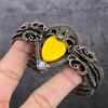 Cameo, Moonstone Handmade Copper Wire Wrap Cuff Bangle Adjustable K4k71