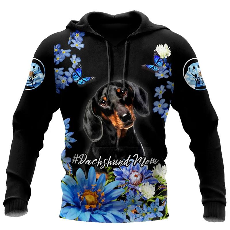 Flower Cute Pug Graphic Sweatshirts Funny Animal Dog 3D Printed Hoodies For Men Casual Streetwear Women Pullovers Tracksuit Tops