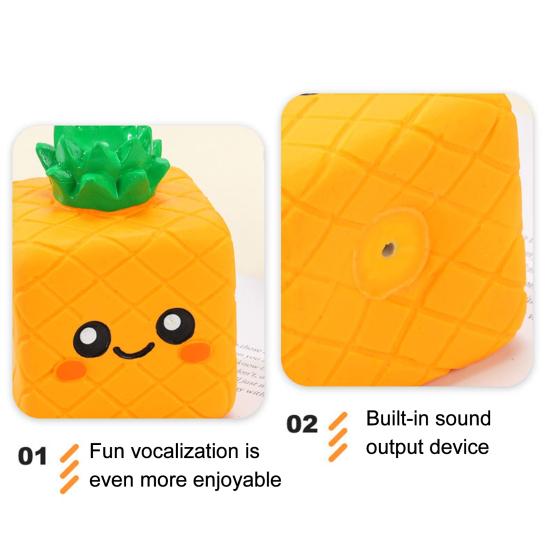 Squeaky Fruit Dog Toy Latex Dog Chew Toy Cute Fruit Shape Puppy Teething Toy for Small Medium Dogs Teeth Cleaning