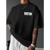 European Sizes Men's Printed T-Shirt - Loose Fit Street Style Tee with Back Print, Extended Length, Machine Washable