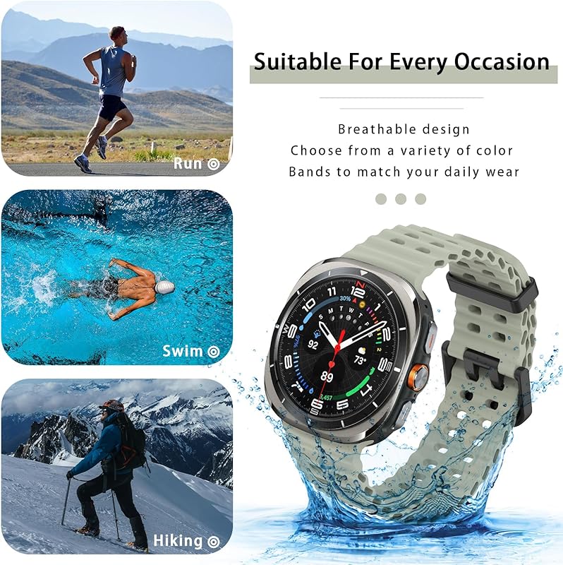 Ocean Band For Samsung Galaxy Watch Ultra Strap 47mm Accessories Sport Silicone Bracelet Correa Galaxy Watch 8/8 Classic Strap