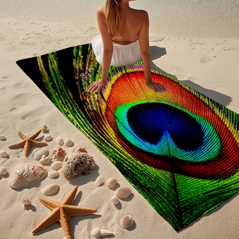 Peacock In The Rain Beach Towel, Super Soft Microfiber, Gift for Her/Him, Birthday, for Pool, Beach, Travel, Home Decor Fan gifts
