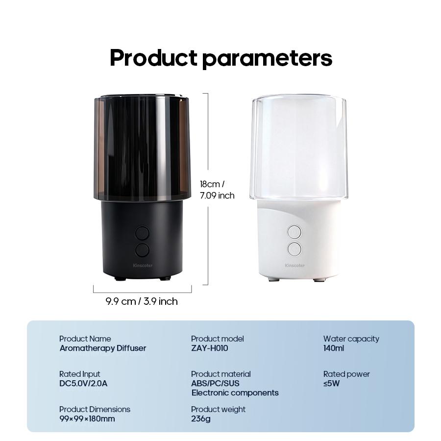 New Essential Oil Aroma Diffuser Minimalist Night Lamp Desktop Mini Air Humidifier 140ml Ultrasonic Sprayer for Hotel Home Gift